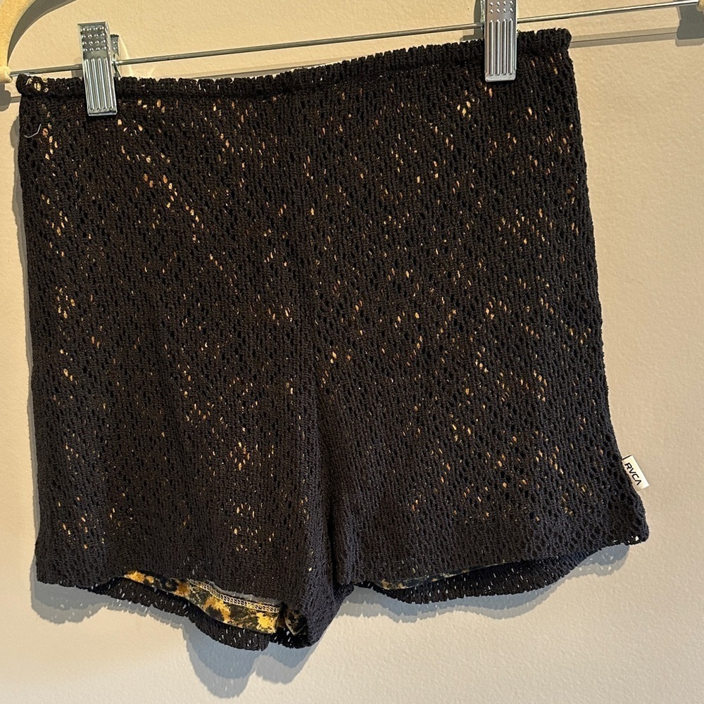 RVCA Black Knit High Waist Women's Shorts